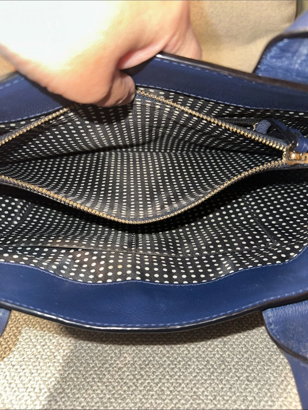 kate spade Navy Leather Bow Satchel shoulder bag